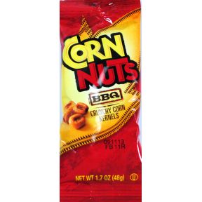 Corn Nuts - Barbecue F30-3262502-4200 - 1.7 oz travel size barbecue flavor corn nuts in sealed package. 0g Trans Fat.