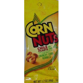 Corn Nuts - Chile Picante con limon F30-3262505-4200 - 1.7 oz travel size corn nuts in sealed package. Chile Picante con limon flavor. 0g Trans Fat.