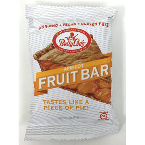 Betty Lou's Gluten Free Fruit Bars - Apricot F30-4032713-8200 - 2 oz fruit bar in individually sealed package. Gluten Free.