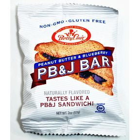 Betty Lou's® Peanut Butter & Blueberry Bar F30-4032771-8200-2 oz. individually packaged bar. Gluten Free.