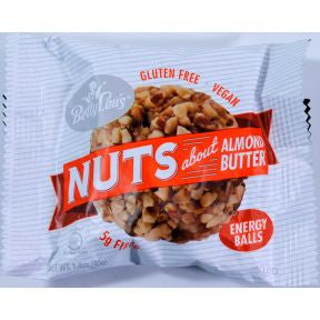 Betty Lou’s Nut Butter Balls - Almond Butter F30-4132705-8100 - 1.4 oz package. With antioxidents. Vegan. No transfat. No wheat, corn, or soy.