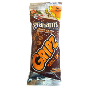 Keebler® Grahams Crackers Chocolate Chip Gripz® F32-3965601-8100-0.95 oz. Rip n Tip bag. Made with Whole Grains. Good source of Calcium.
