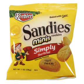 Keebler Mini Sandies Shortbread Cookies F32-3965605-8200 - 1 oz package.
