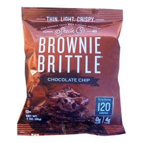 Sheila Gs Brownie Brittle Chocolate Chip F32-3985601-8200-1 oz bag. Only 120 Calories Per Serving.