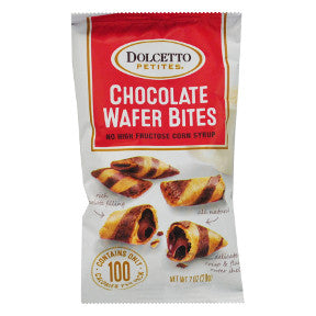 Dolcetto Petites® Chocolate Wafer Bites F32-4069204-8200-0.7 oz snack bag.