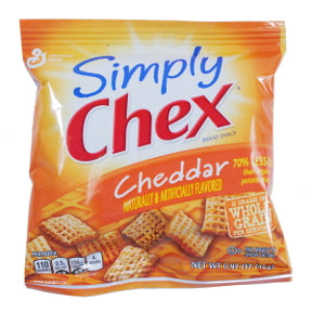Simply Chex - Cheddar F40-4229205-8100 - 0.92 oz bag.