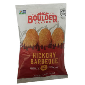 Boulder Canyon Potato Chips - Hickory BBQ F40-4366403-8400.1.5 oz sealed bag.