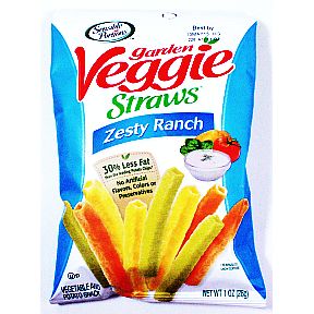 Sensible Portions Garden Veggie Straws - Zesty Ranch F40-4784307-8200 - 1 oz sealed bag.