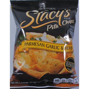 Stacy's Brand Pita Chips - Parmesan Garlic & Herb F40-4840403-8200 - 1.5 oz sealed bag.