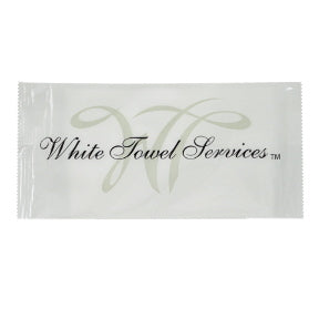 White Towel Services Synthetic Towelette Unscented J01-0761711-8100-1 packaged unscented towelette.