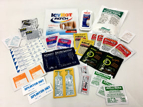 Traveler Med Kit K01-0489907-9000-This compact package, the Traveler Med Kit, contains some great essentials. 18 travel size products (37 total items) packaged in a thick clear vinyl zipper bag.