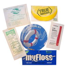 Convention Survival Kit K01-1059909-1130 - 5 products in sealed plastic polybag.