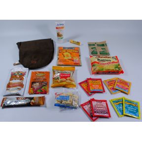 Autumn Komfy Kit K01-1159911-1200 - 14 different travel size products (18 total) in a vinyl bag with orange tissue paper