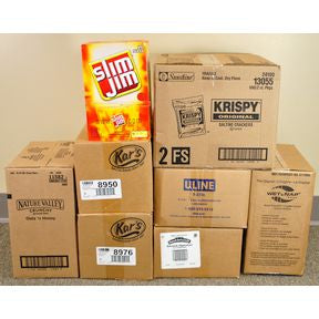 Food Kit Packing Party - 100 kits - Small Set K03-1059971-9010-Makes 100 kits, bulk products including clear plastic bag with drawstrings.