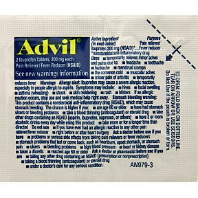 Advil P01-0110401-1000 - 2 tablets in a travel size individually sealed packet.