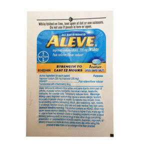 Aleve P01-0110701-1000 - 1 caplet in a travel size individually sealed packet for all day pain relief.