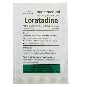 Moore Brand® Loratadine Tablets P01-0138905-1000-1 individually packaged tablet of Loratadine.