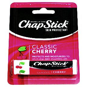 Chapstick Lip Balm Cherry SPF 4 P02-0128303-9000 - 0.15 oz travel size lip balm in dispensing tube. Skin protectant with sunscreen SPF 4.
