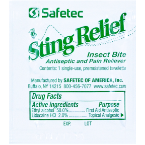 Safetec Insect sting relief wipe P03-0125901-8000