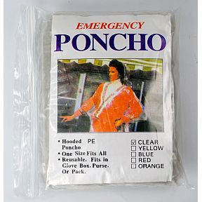 Generic Emergency Poncho - Clear S01-0459900-9000