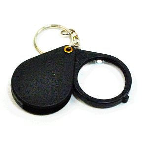 Folding Pocket Magnifier Keychain - 4.6x S01-0959920-9000-A single folding pocket magnifier on a keychain. 4.6x magnification.