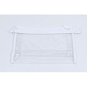 Bag, Vinyl, top zipper, w/hang loop, 7" x 5" x 1.5" S04-0189934-2300-Individual Vinyl Bag with a top zipper and hang loop.