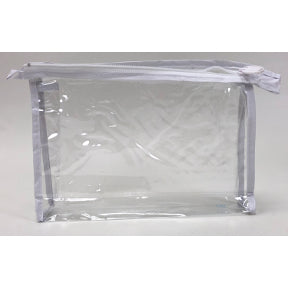 Bag, Vinyl, top zipper, w/hang loop, 8 x 6 x 1.5 - white, S04-0189934-2400