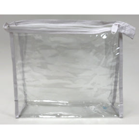 Bag, Vinyl, top zipper, w/hang loop, 8.5 x 8 x 2.5 - white, S04-0189934-2420