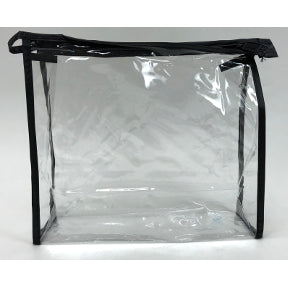 Bag, Vinyl, top zipper, w/hang loop, 8.5 x 8 x 2.5 - black, S04-0189934-2421