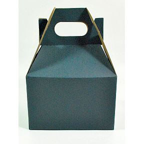 Box, Gable, 6 x 4 x 4, navy S04-0389914-5330-A single navy cardboard box with a handle for packaging