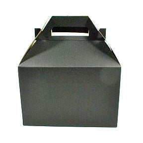 Box, Gable, 8 x 4.875 x 5.25 - Black S04-0389914-5410-A single black cardboard box with a handle for packaging.