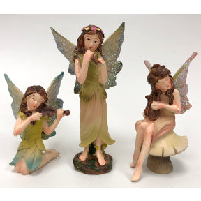Polystone Mini Classic Fairies Playing Music (3 pc set), U03-0101232-0043