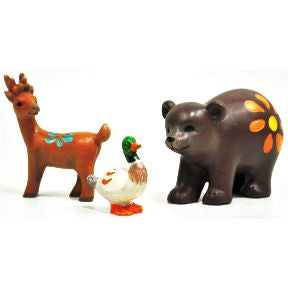 Polystone Mini Lakeside Deer, Bear & Duck U03-0201232-0493-3 pc. Set of polystone animals. Garden décor.