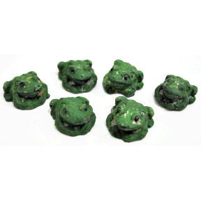Cement Mini Frogs, 6 pc set U03-0209232-0046-6 pc set of mini frogs. Garden décor.