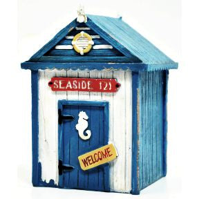 Polystone Mini Seaside Change House U03-0301232-0990-a single beach style changing room. Garden décor.