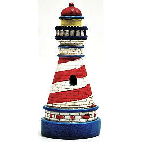 Polystone Mini Seaside Lighthouse U03-0301232-1290-a single mini lighthouse. Garden décor.