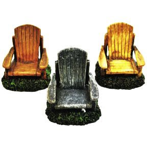 Polystone Mini Terrarium Chair (3 pc set) U03-0401232-0193-3 piece assortment of polyresin terrarium chairs.