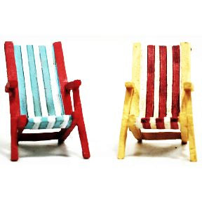 Polystone Mini Seaside Chairs (2 pc set) U03-0401232-0292-2 pc set of mini beach chairs. Garden décor.