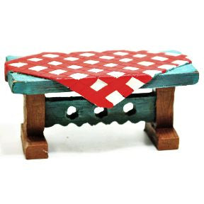 Polystone Mini Country Picnic Table U03-0401232-0590-a single mini outdoor picnic table. Garden décor.