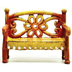Polystone Mini Country Bench U03-0401232-0690-a single mini bench. Garden décor.