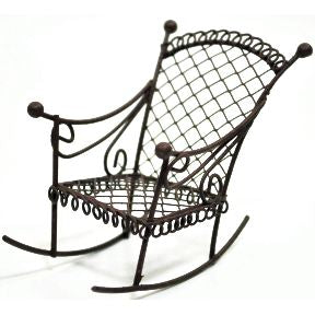 Iron Mini Garden Rocking Chair U03-0404232-0090-a single mini rocking chair. Garden décor.