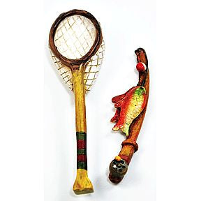 Polystone Mini Lakeside Fishing Rod & Net (2 pc set) U03-0501232-0392-2 pc. Set of mini fishing rod and net. Garden décor.
