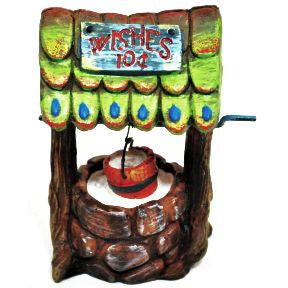 Polystone Mini Woodland Wishing Well U03-0601232-0090-a single mini Wishing Well. Garden décor.