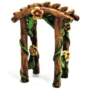 Polystone Mini Fairytale Arch U03-0601232-0290-a single mini fairy style garden arch. Garden décor.