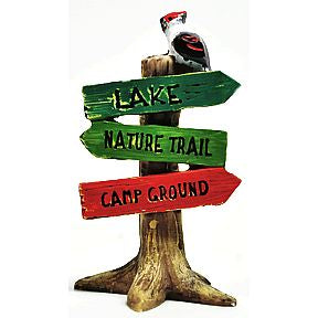 Polystone Mini Lake, Nature Trail & Campground Sign U03-0601232-0390-a single mini sign. Garden décor.
