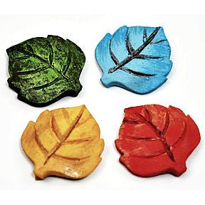 Polystone Mini Woodland Leaf Stepping Stone (4 pc set) U03-0601232-0394-4 pc set of mini leaf shaped stepping stone. Garden décor.