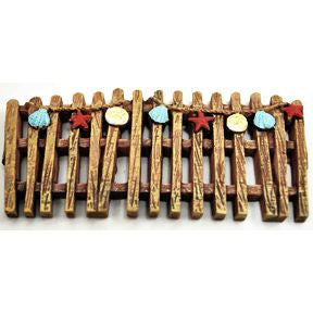Polystone Mini Seaside Fence U03-0601232-0490-a single mini beach style fence. Garden décor.