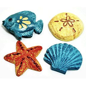 Polystone Mini Seaside Stepping Stones (4 pc set) U03-0601232-0594-4 pc set of mini stepping stones. Garden décor.