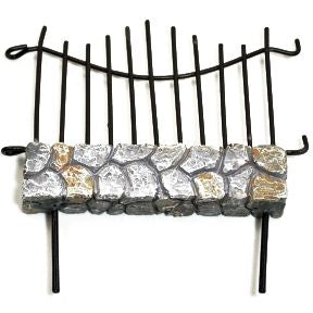 Polystone/Iron Mini Fence U03-0611232-0090-a single mini polystone and iron fence. Garden décor.