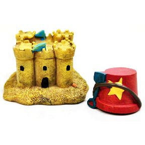 Polystone Mini Seaside Pail & Sand Castle (2 pc set) U03-1101232-0092